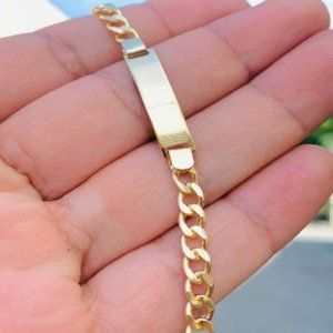 14K Gold Filled Baby ID Bracelet Curb Link for Kids Children 5.5" Pulsera Ninos